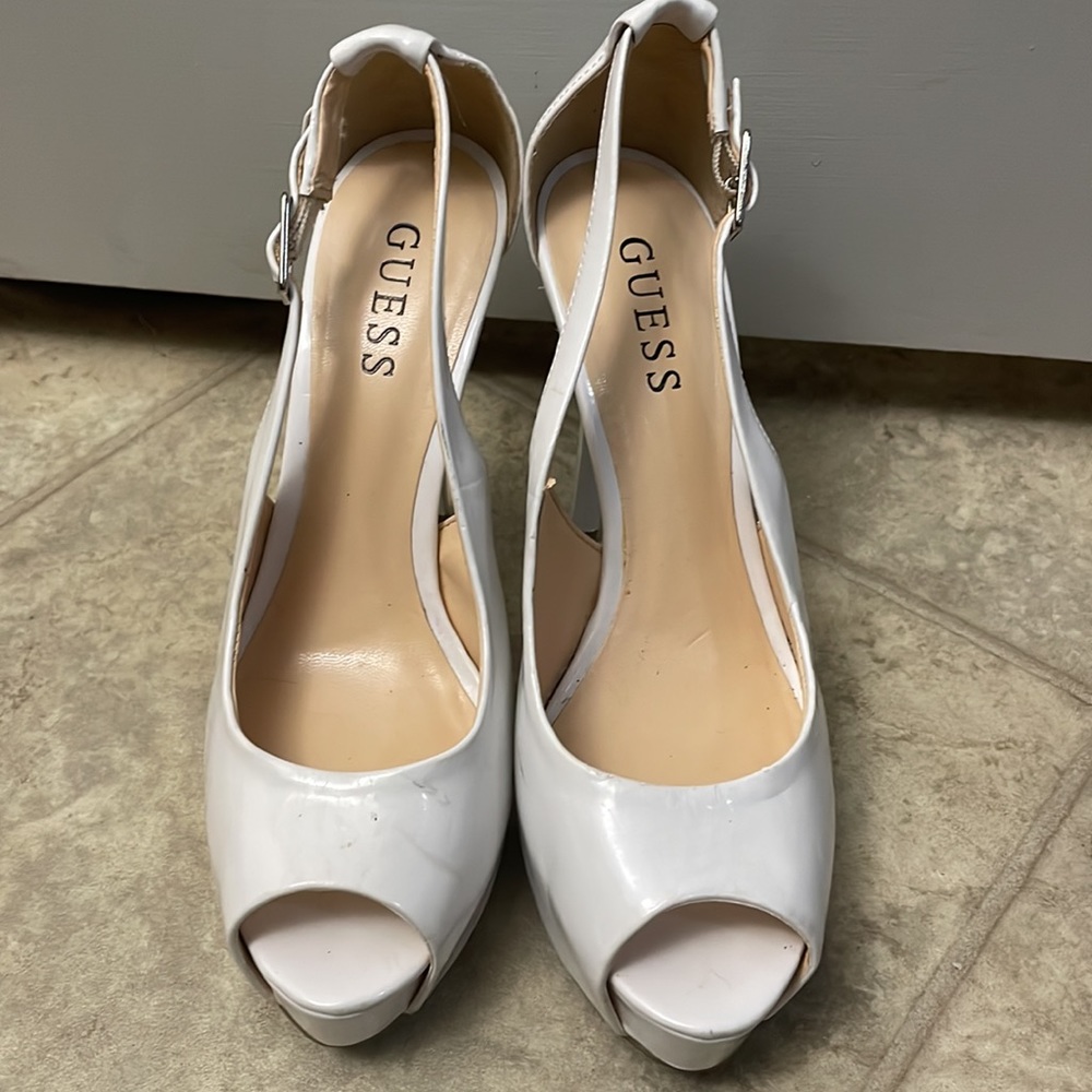 White Guess high heels